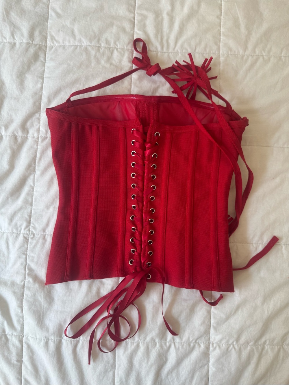 Red Ruffled Floral Dress - Picture 4 of 5